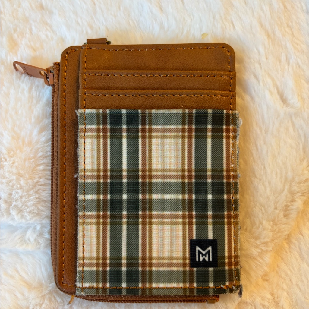Brown And Green Plaid Card Holder